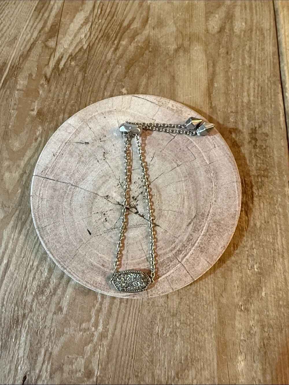 Kendra Scott Silver Sparkle Druzy Bar Bracelet